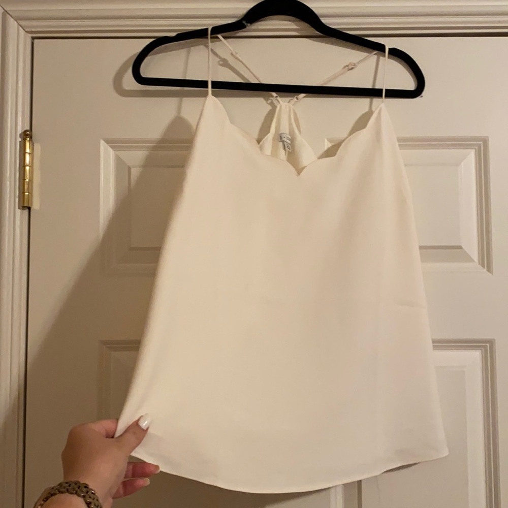 Elegant JCREW Eggshell Scalloped Blouse